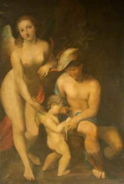 Correggio (c.1489–1534) (after) Venus with Mercury and Cupid ('The School of Love') National Trust, Lacock Abbey, Fox Talbot Museum and Village