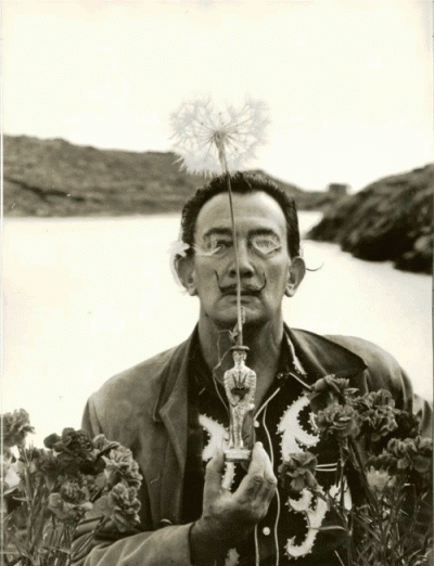 Dali Holding The Dandelion Flower Symbol Of Knowledge Photo By Robert Descharnes Port Lligat Spain October 11 1959 On This Date In Photography By James Mcardle