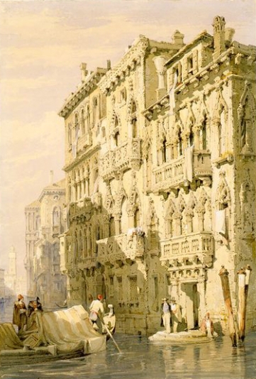 Samuel Prout (early 1800s) Palazzo Contarini Fasan, on the Grand Canal, Venice, watercolour.