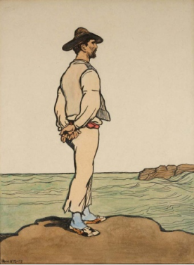 Jack B. Yeats (1906) An Island Man, frontispiece for Pen, ink and watercolour, 23 × 30.5cm.