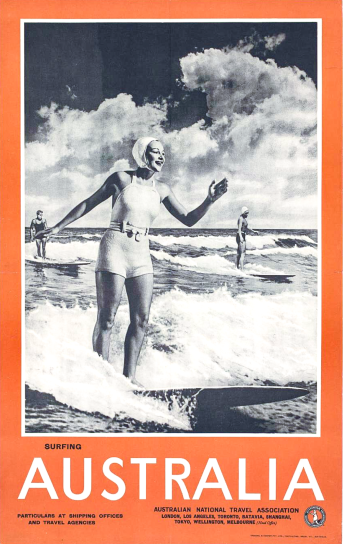 Australian National Travel Association (c.1935) Surfing Australia, poster