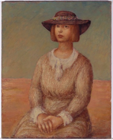 Russell Drysdale (1946) The countrywoman, oil on canvas, 76.2 h× 61 w cm. James Fairfax collection, gift of Bridgestar Pty Ltd 1999, National Gallery of Australia
